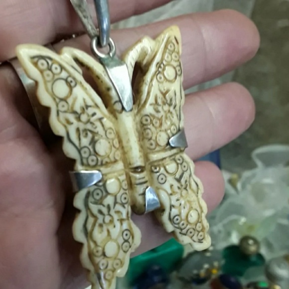 Vtg Sterling Butterfly Necklace - Picture 5 of 6